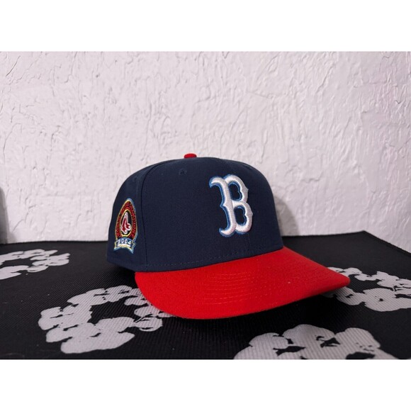 7 1/4 Boston Red Sox HATCLUB Samuel Adams Beer Pack Fitted Hat Navy Blue Red Sam - Picture 2 of 8